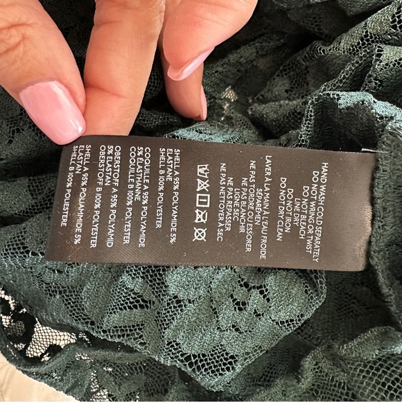 Anthropologie Long Sleeve Green 100% Lace Top Size Medium - Picture 14 of 16